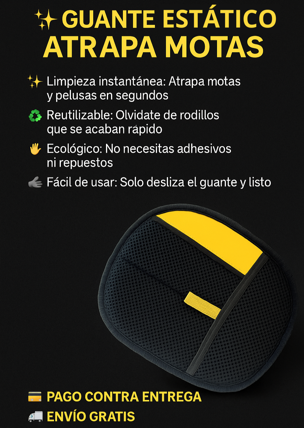 ✨ Guante Electrostático Atrapa Motas 🧤 | Limpieza Fácil y Rápida